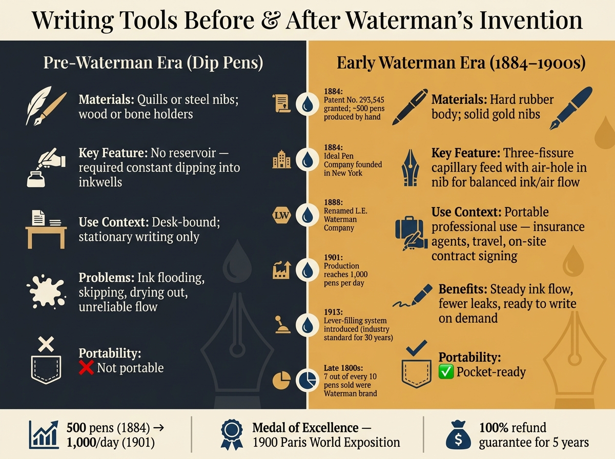 Writing Tools Before & After Waterman: The Fountain Pen Revolution