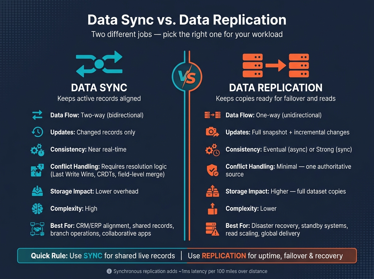 Data Sync vs. Replication: Side-by-Side Comparison