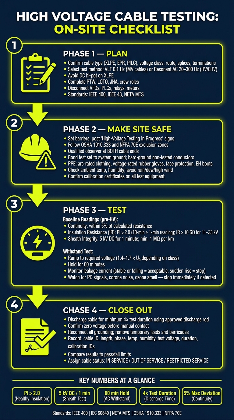 High Voltage Cable Testing: On-Site Step-by-Step Process