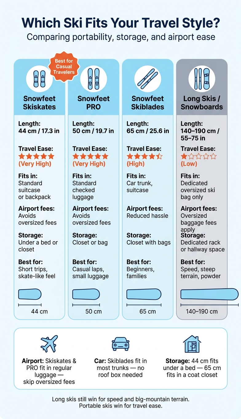 Portable Skis vs Long Skis: Travel Ease Comparison