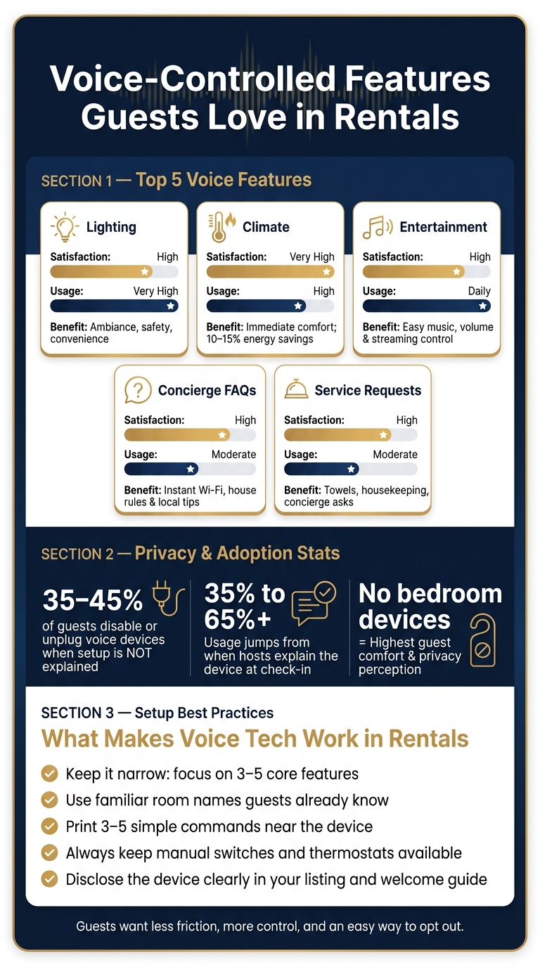 Voice-Controlled Features Guests Love in Rentals: Satisfaction, Usage & Privacy