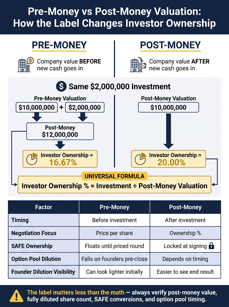 Pre-Money vs Post-Money Valuation: Investor Ownership Breakdown