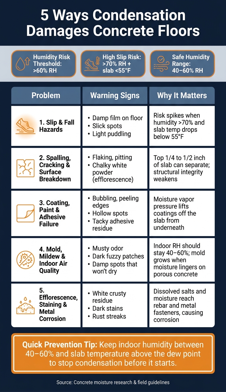 5 Ways Condensation Damages Concrete Floors 1 5 Ways Condensation Damages Concrete Floors: Signs, Risks & Fixes