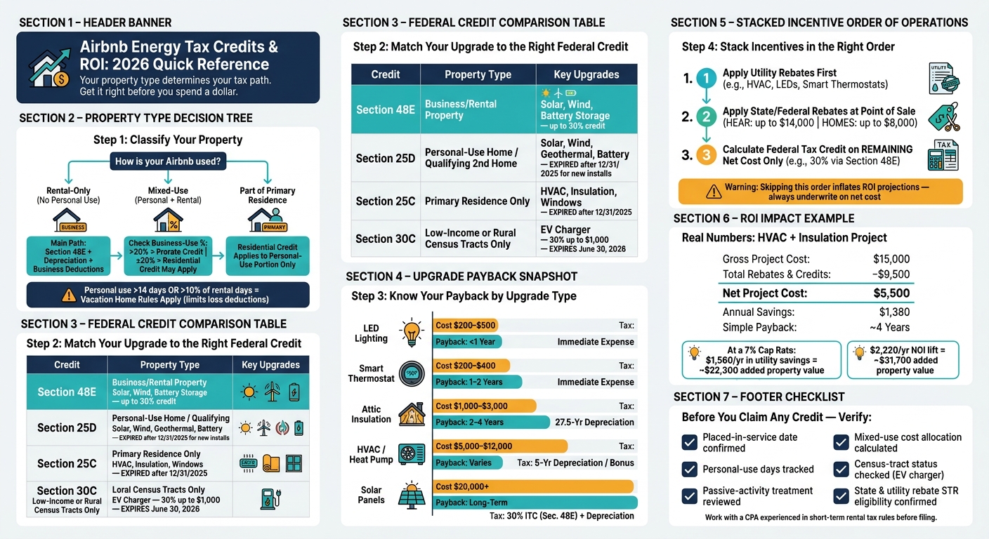 Airbnb Energy Upgrade ROI: Tax Credit Decision Flow & Payback Guide