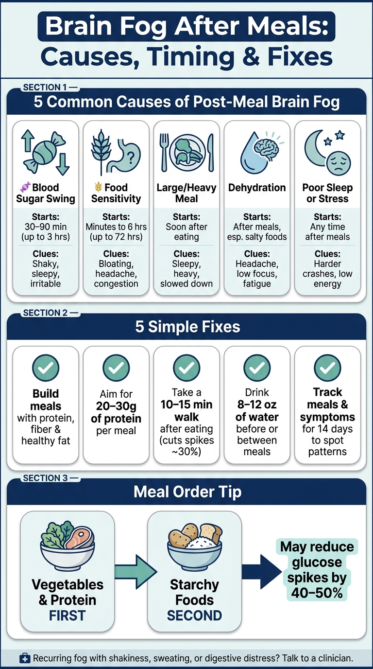 Brain Fog After Meals: Causes, Timing & Fixes