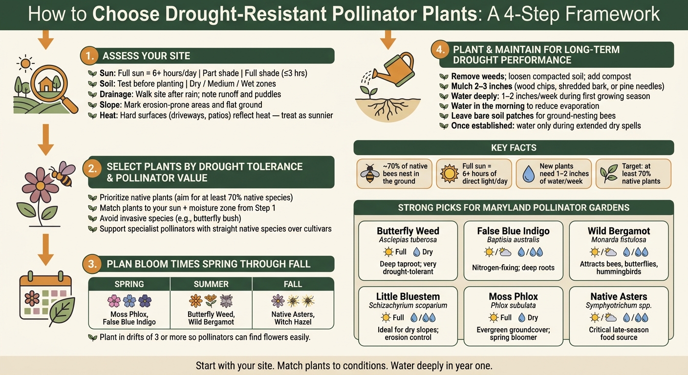 How to Choose Drought-Resistant Pollinator Plants: A 4-Step Framework