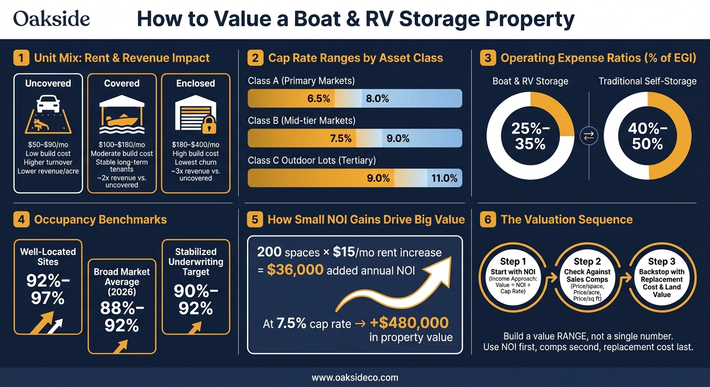 Boat & RV Storage Property Valuation: Key Metrics at a Glance