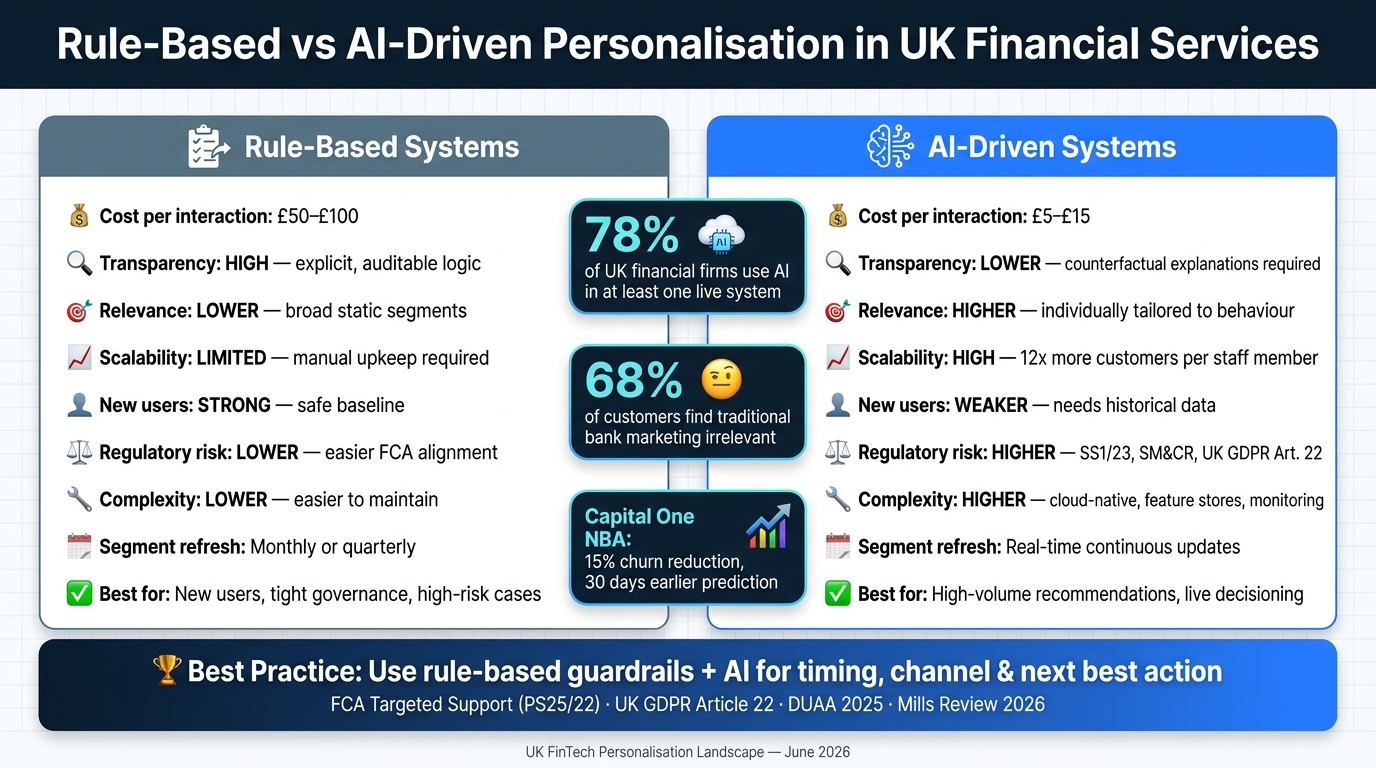 Rule-Based vs AI-Driven Personalisation in UK Financial Services