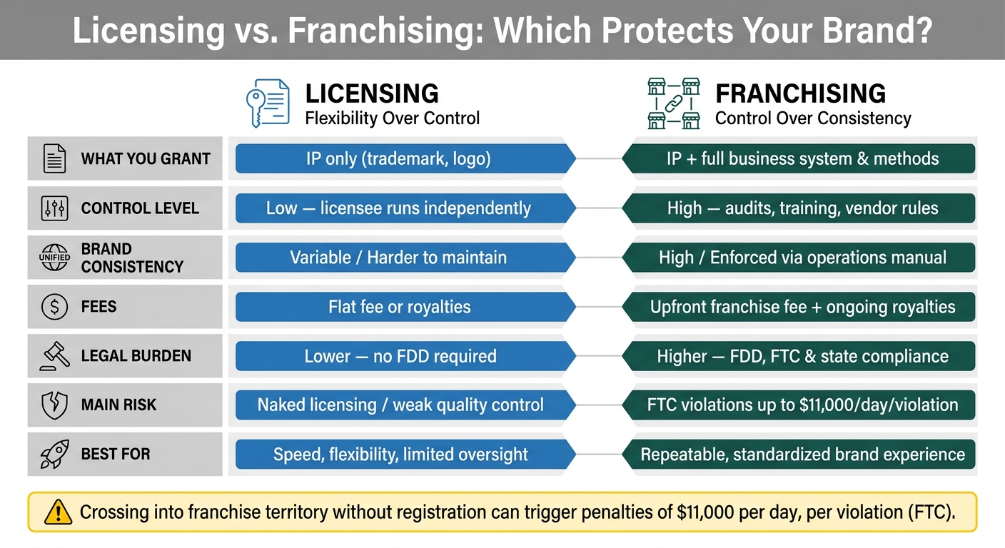 Licensing vs. Franchising: Brand Control Comparison