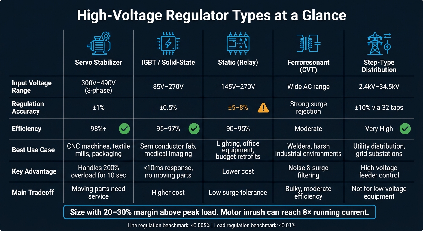 High-Voltage Regulator Types: Specs, Efficiency & Best Use Cases