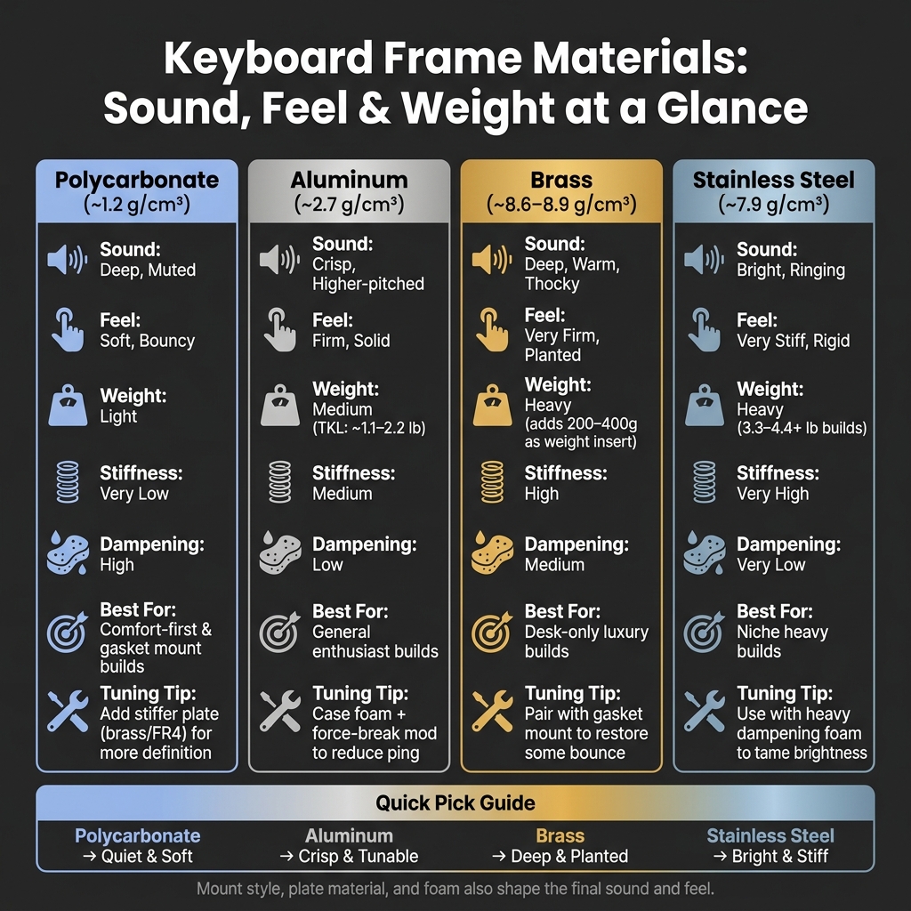 Keyboard Frame Materials Compared: Sound, Feel & Weight