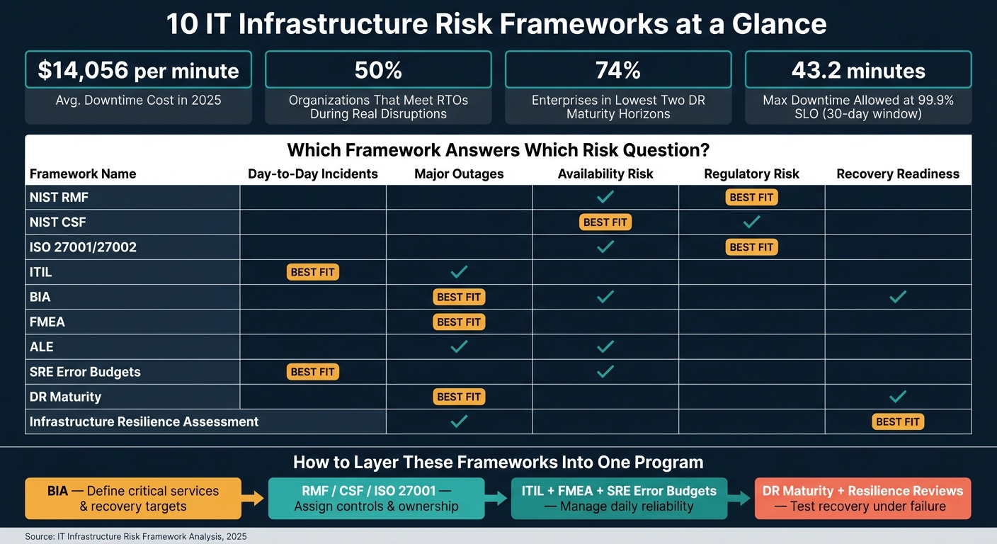 10 IT Infrastructure Risk Frameworks: Quick Comparison Guide