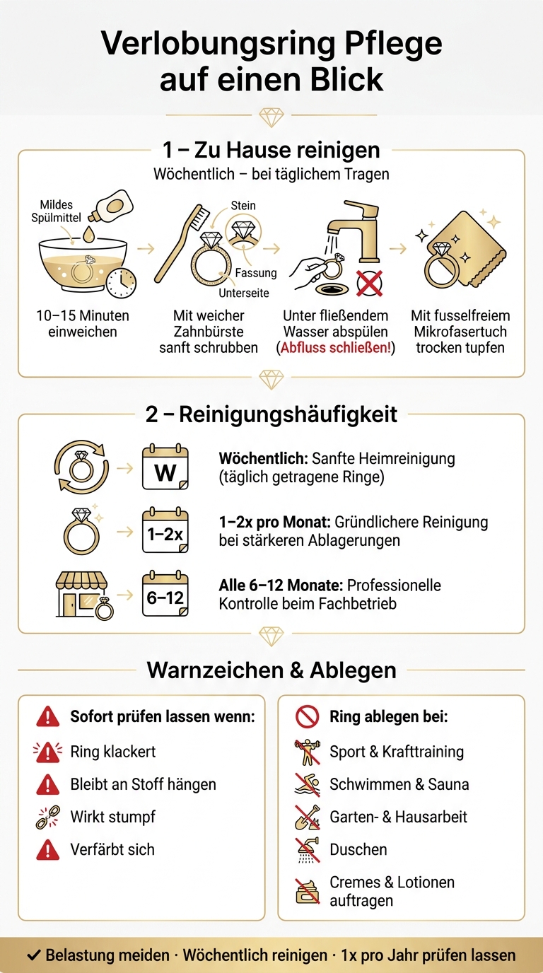 Verlobungsring Pflege: Wöchentlicher & jährlicher Reinigungsplan