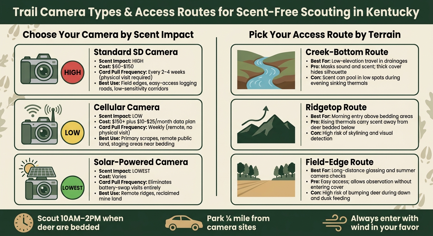 Trail Camera Types & Access Routes for Scent-Free Deer Scouting in Kentucky
