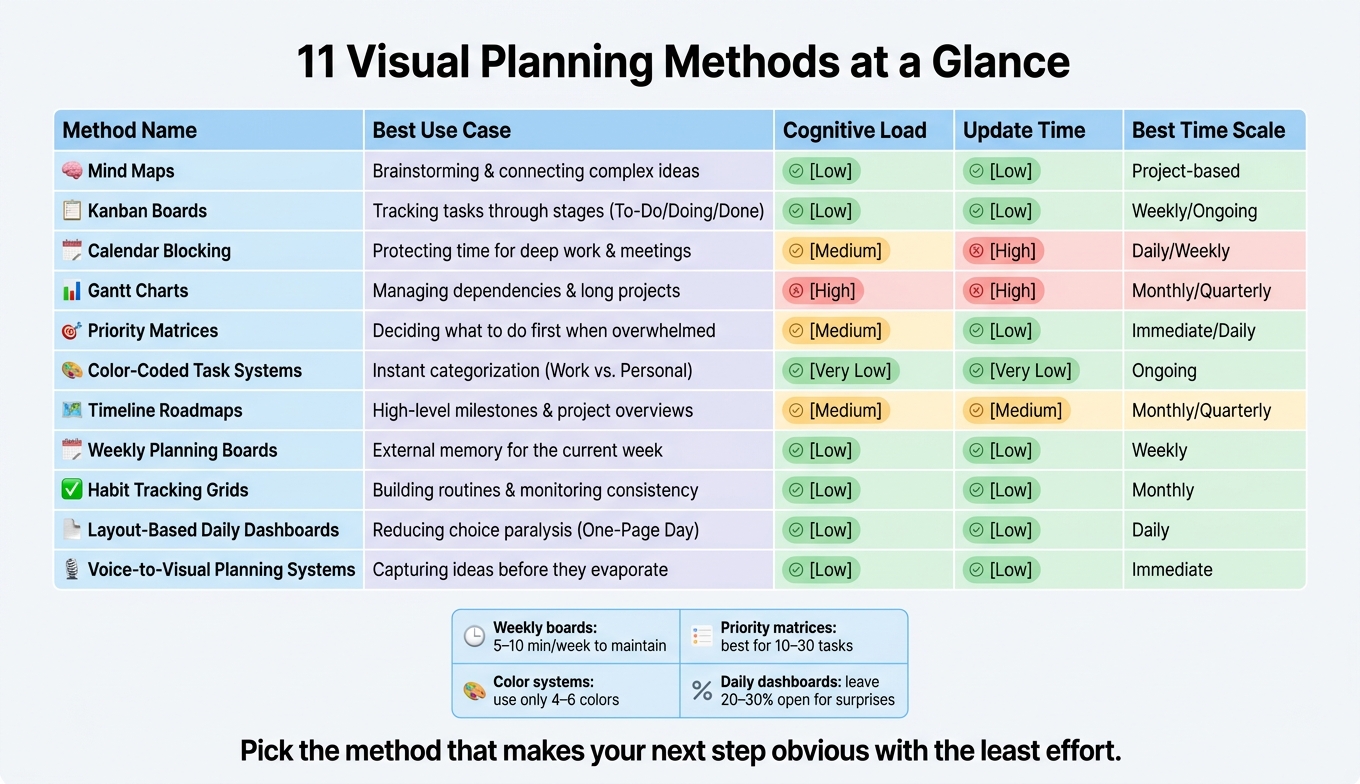 11 Visual Planning Methods Compared: Find Your Best Fit