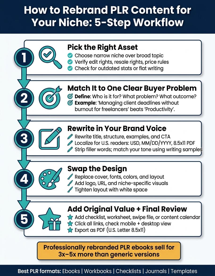 How to Rebrand PLR Content: 5-Step Workflow