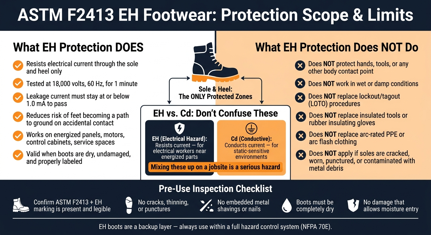 ASTM F2413 EH Boot Rating: What It Protects and What It Doesn't