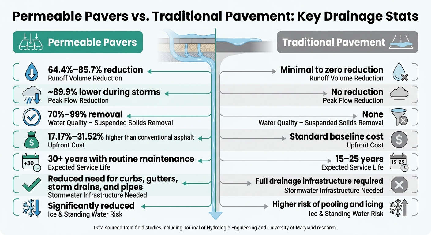 Permeable Pavers vs. Traditional Pavement: Key Drainage Stats