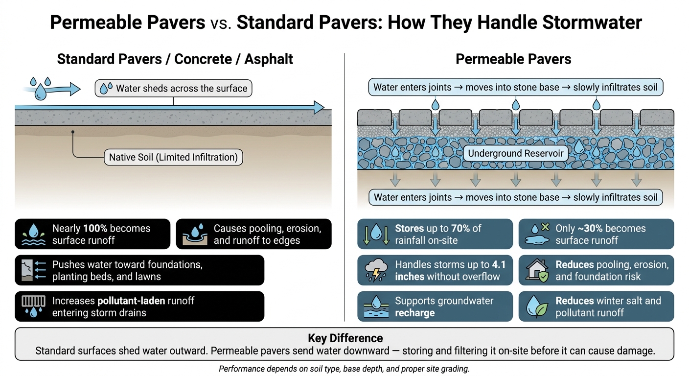 Permeable Pavers vs. Standard Pavers: Drainage Performance Compared