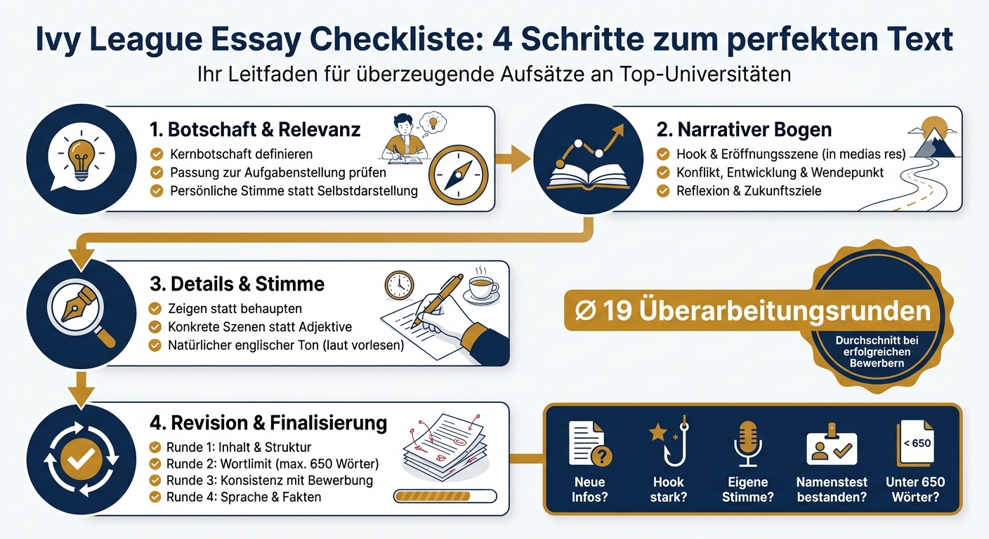 Ivy League Essay Checkliste: 4 Schritte zum perfekten Text