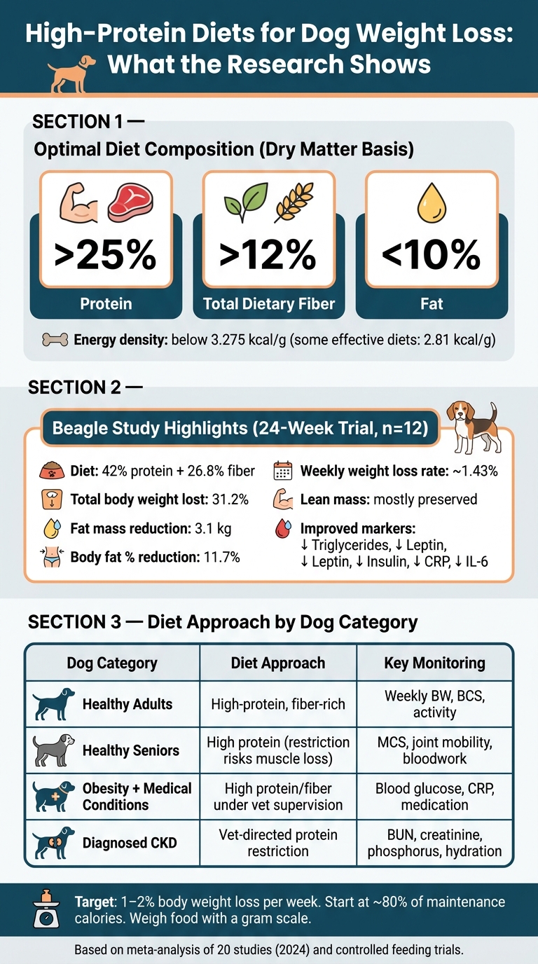 High-Protein Dog Weight Loss Diet: Key Numbers & Guidelines