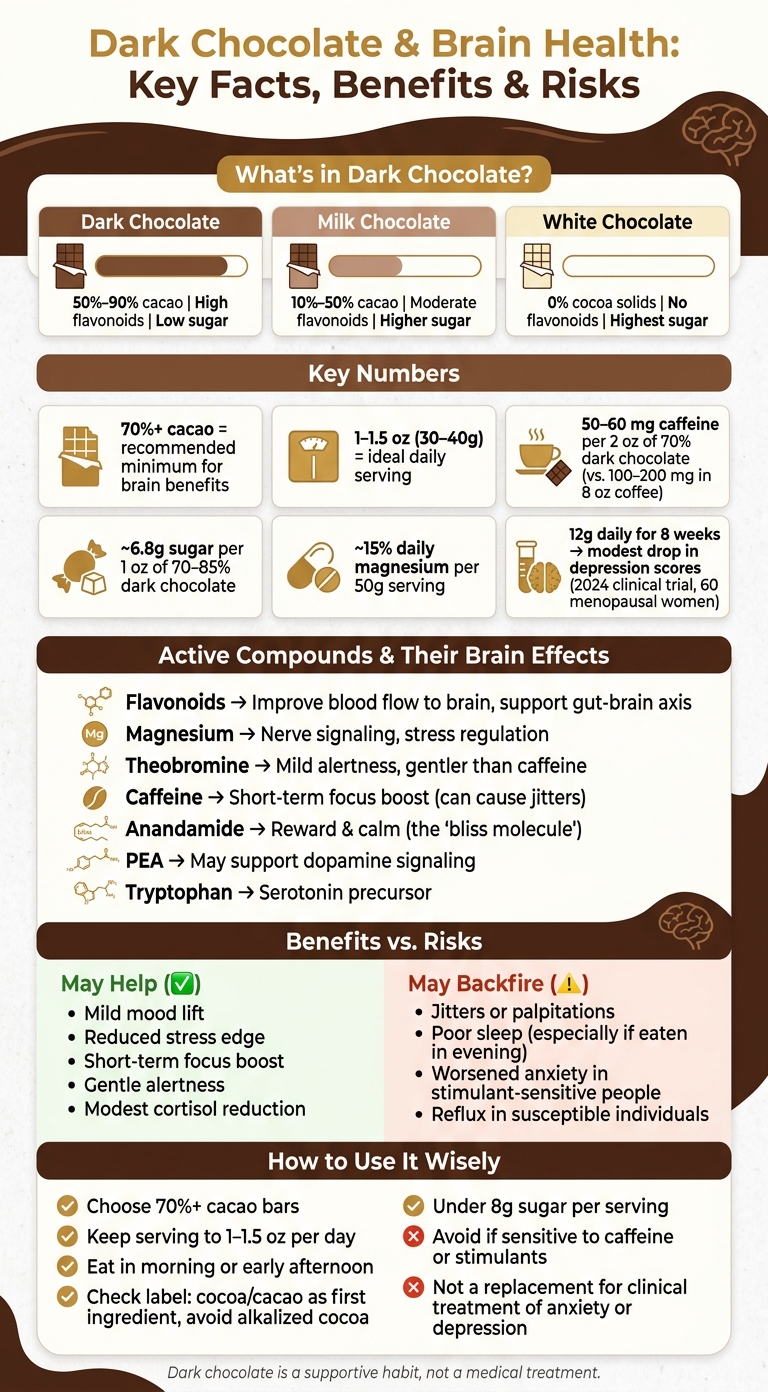 Dark Chocolate & Brain Health: Key Facts, Benefits & Risks at a Glance