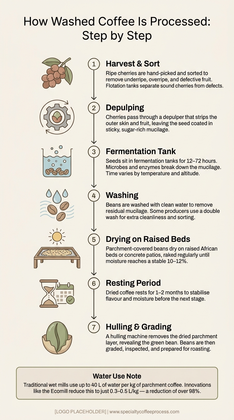 How Washed Coffee Is Processed: Step-by-Step Guide