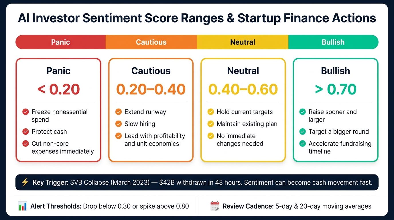 AI Investor Sentiment Score Ranges & Startup Finance Actions