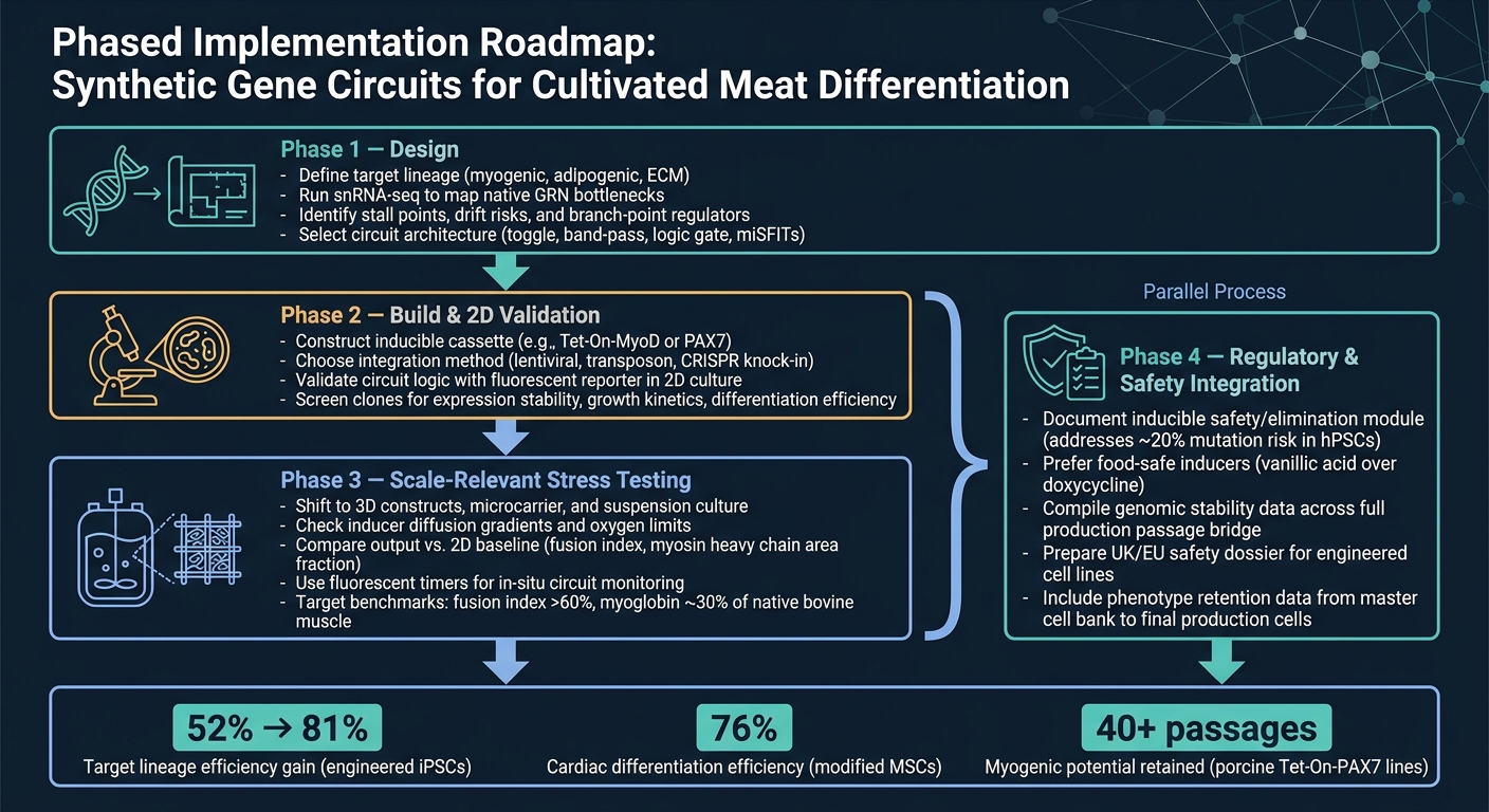 Synthetic Gene Circuit Workflow for Cultivated Meat Differentiation
