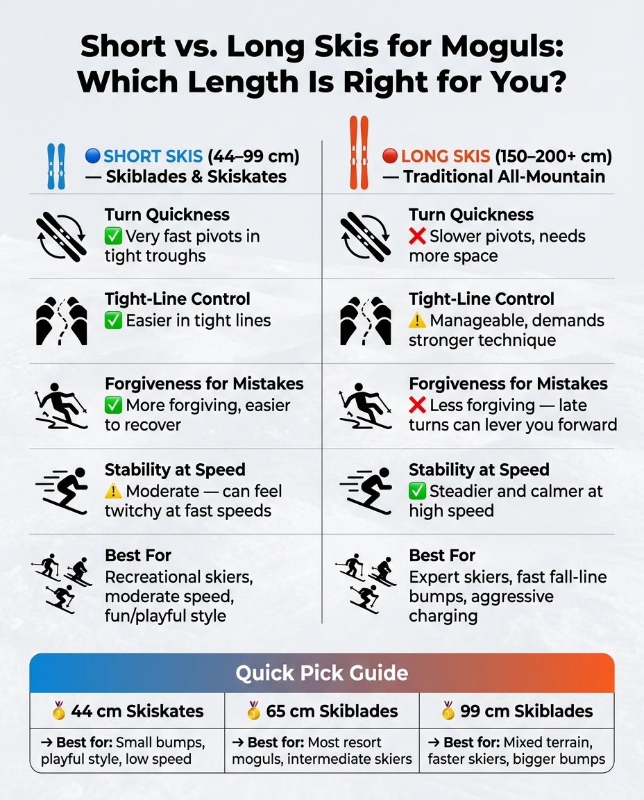 Short vs. Long Skis for Moguls: Which Length Is Right for You?