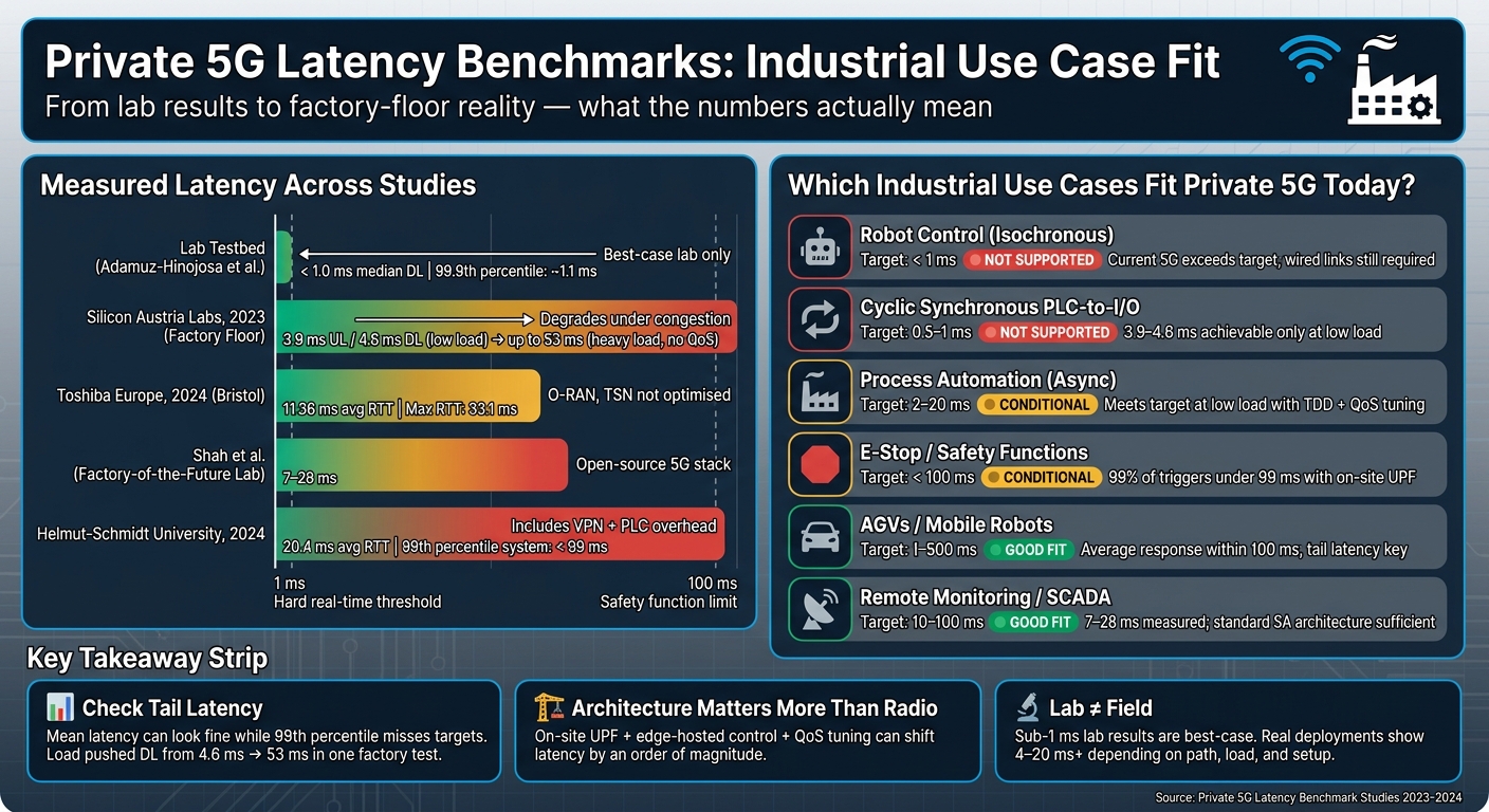Private 5G Latency: Industrial Use Case Fit at a Glance