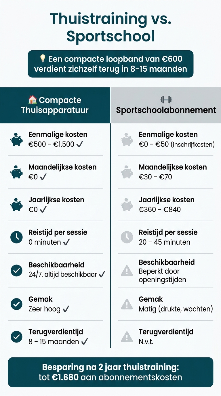 Compacte Fitnessapparatuur Thuis vs. Sportschool: Ruimte, Kosten & Gemak