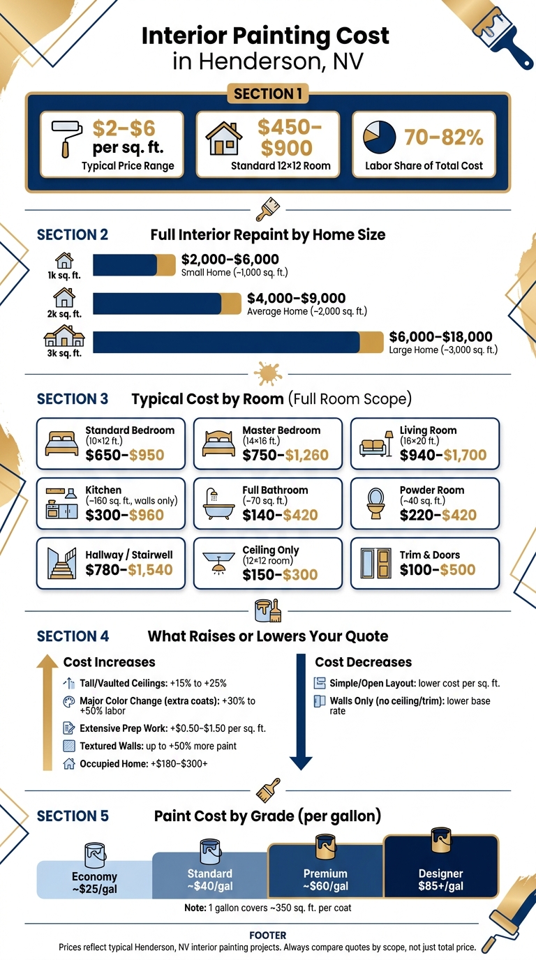 Interior Painting Cost in Henderson: Room-by-Room Price Guide