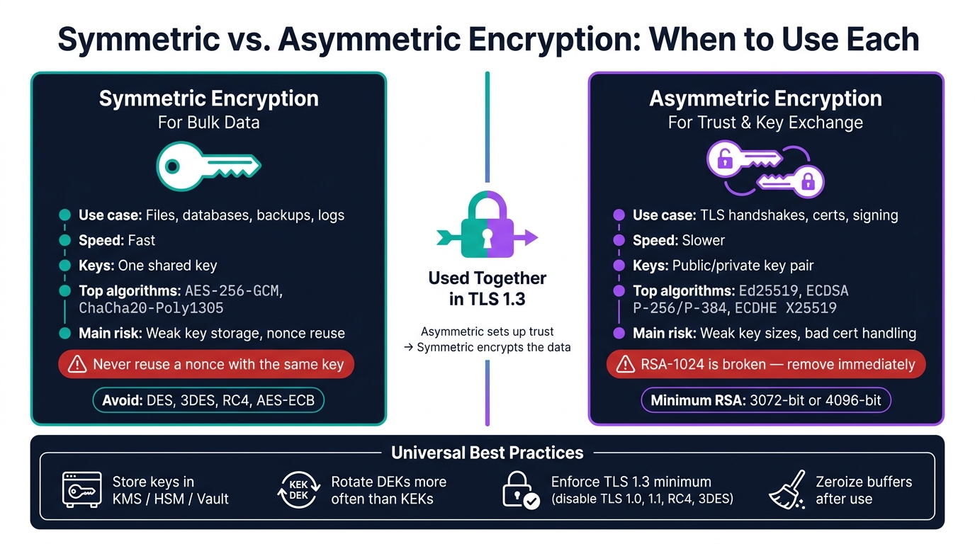 Symmetric vs Asymmetric Encryption: Key Differences & Best Practices