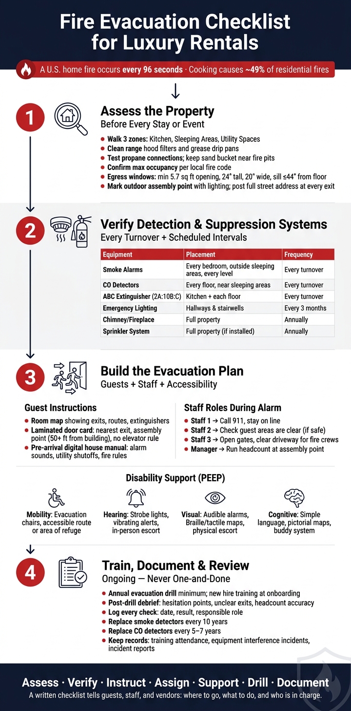 Fire Evacuation Plan for Luxury Rentals: 4-Step Safety Framework