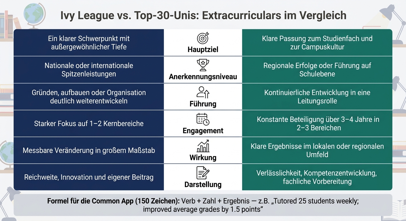 Ivy League vs. Top-30-Unis: Extracurriculars im Vergleich