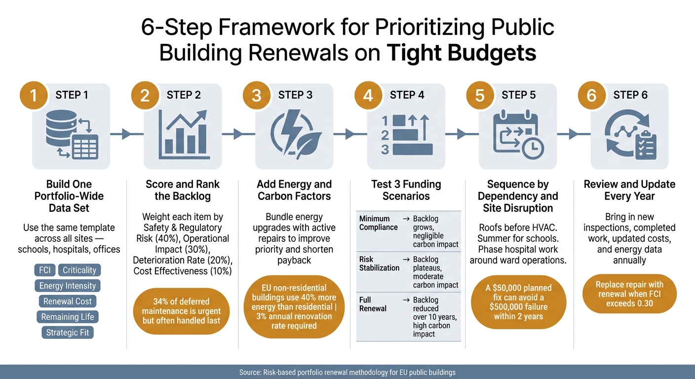 6-Step Framework for Prioritizing Public Building Renewals on Tight Budgets