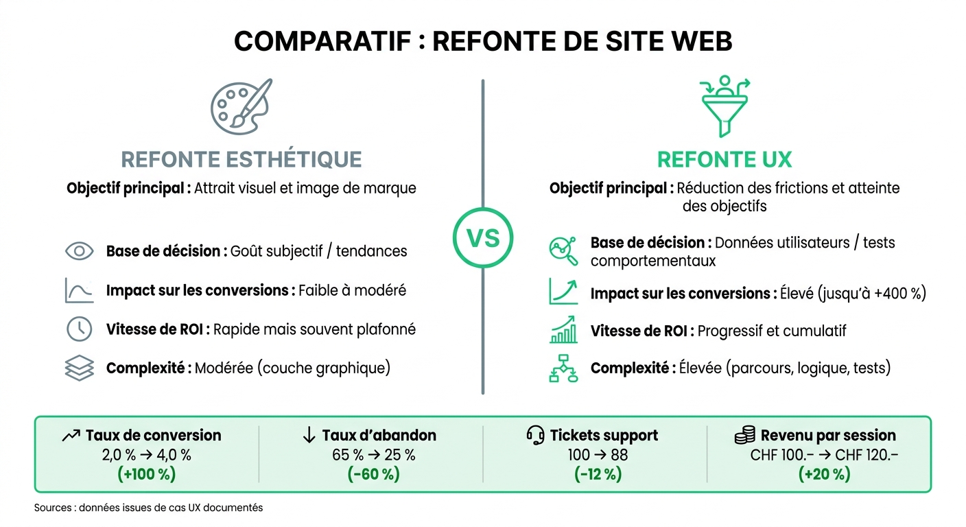 Aesthetic Redesign vs. UX Redesign: Impact on Conversions