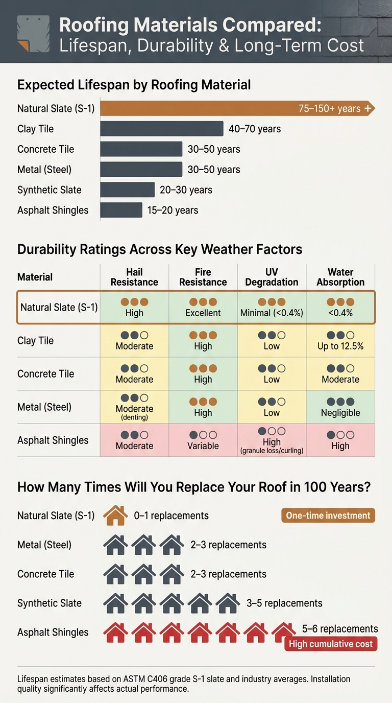 Roofing Materials Compared: Lifespan, Durability & Long-Term Cost