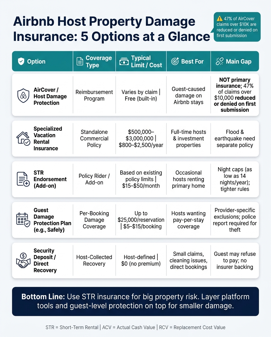 Airbnb Host Insurance Options Compared: Coverage, Cost & Best Fit