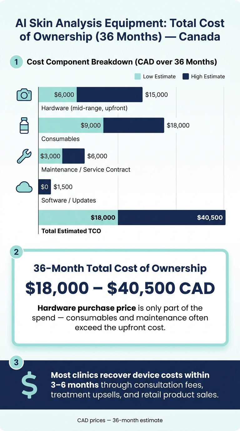 AI Skin Analysis Equipment: 36-Month Total Cost of Ownership in Canada