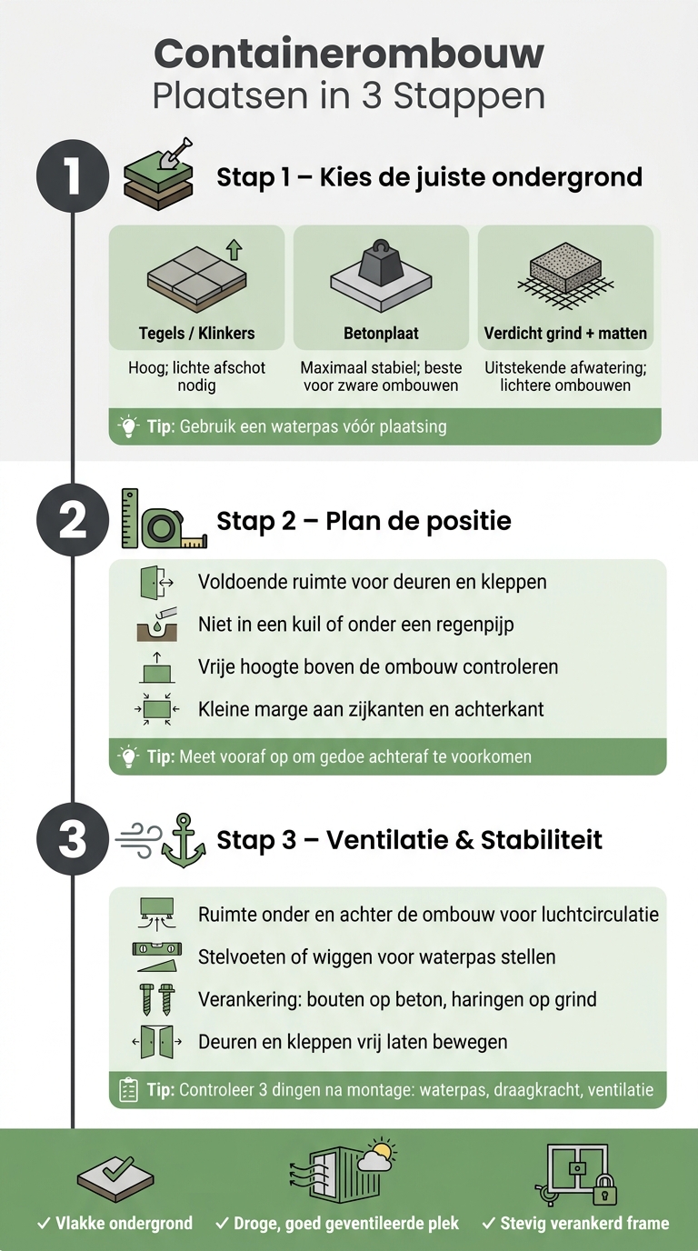 Containerombouw Plaatsen: 3 Stappen voor een Stabiele Basis