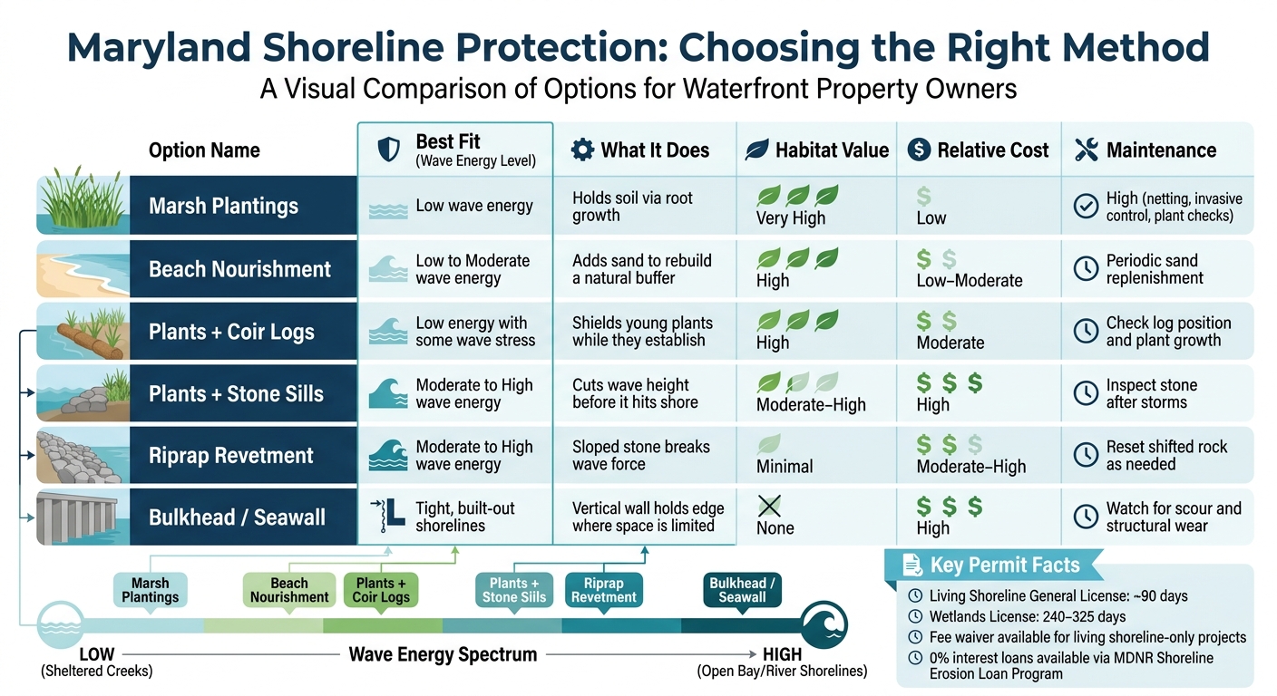 Maryland Shoreline Protection Options: Choosing the Right Method