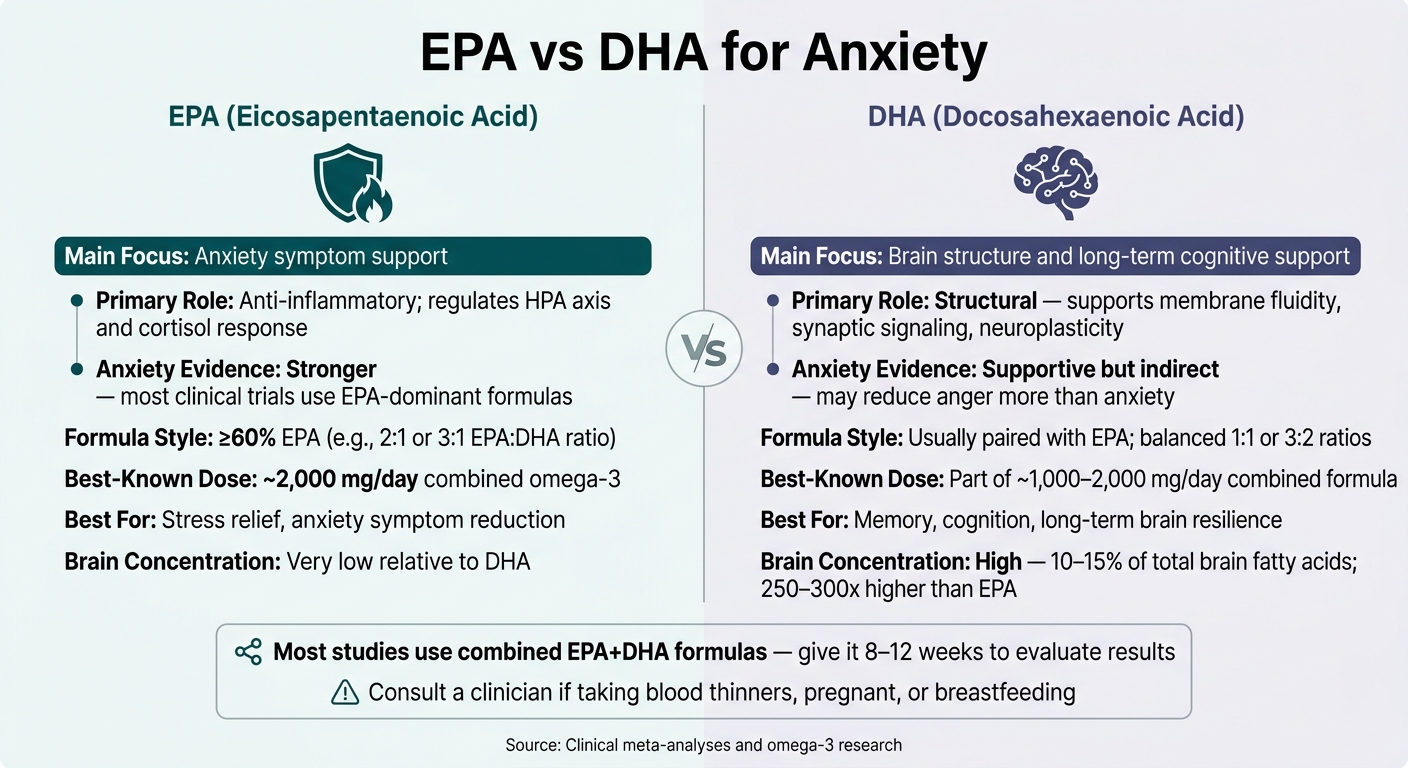 EPA vs DHA for Anxiety: Side-by-Side Comparison