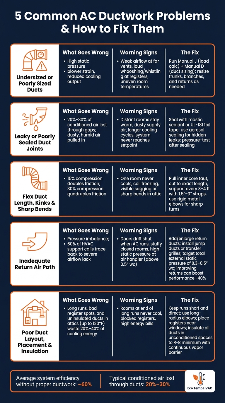 5 Common AC Ductwork Problems: Causes, Symptoms & Fixes