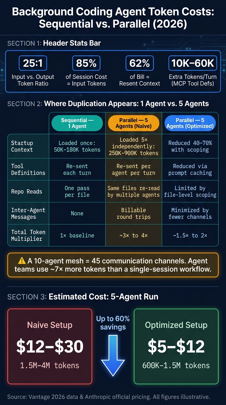 Background Coding Agent Token Costs: Sequential vs. Parallel Workflows (2026)