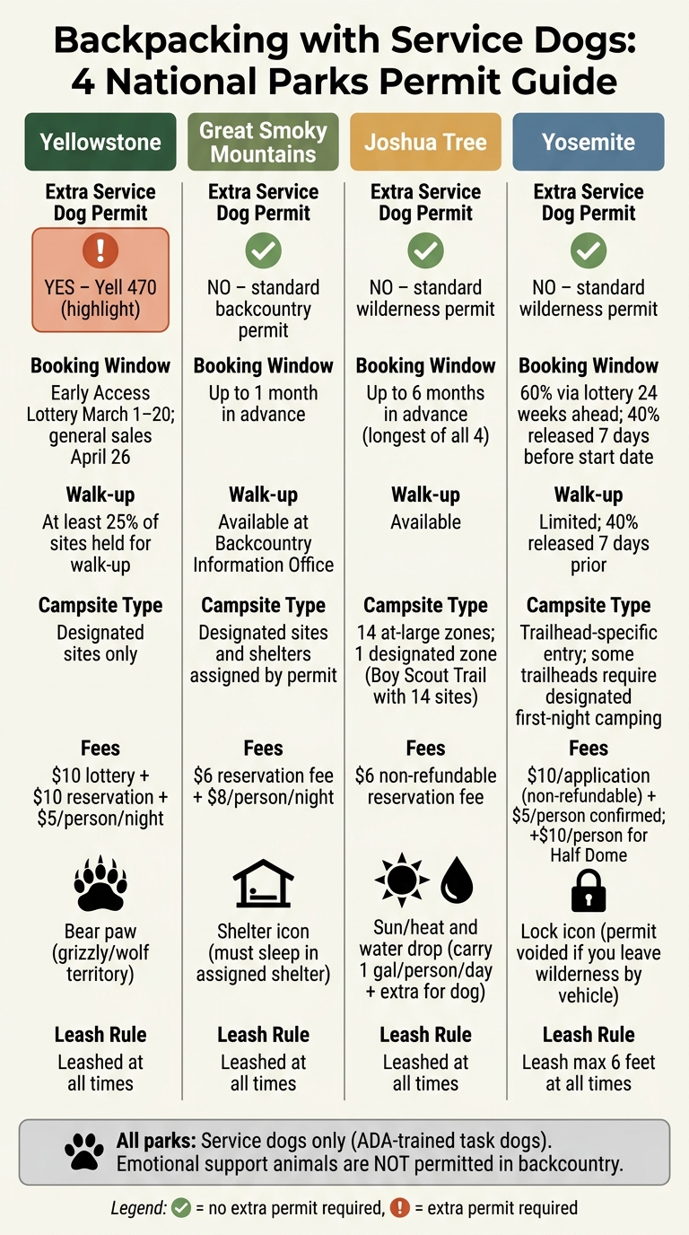 Backpacking with Service Dogs: Permit Requirements by National Park