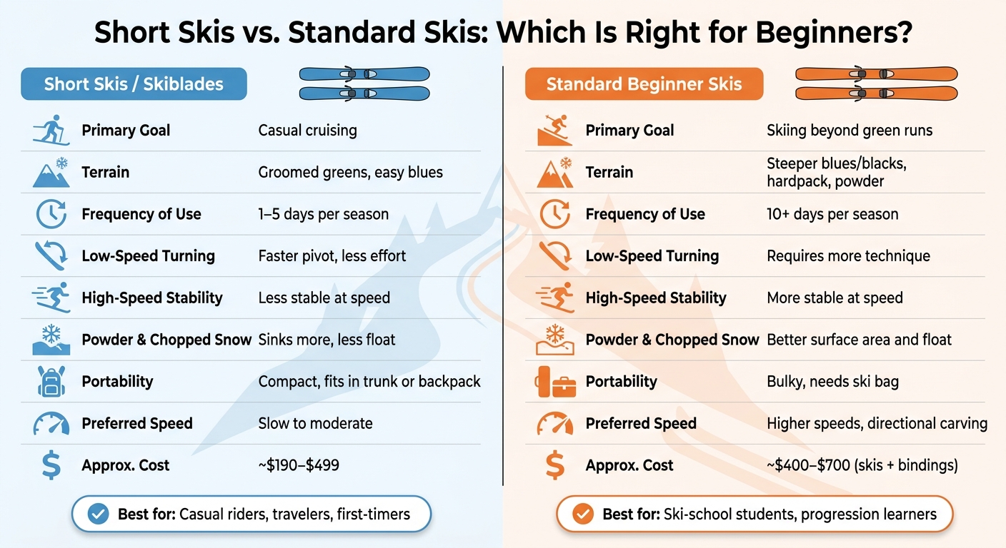 Short Skis vs. Standard Skis: Which Is Right for Beginners?