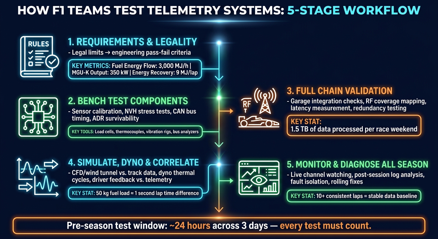 F1 Telemetry Testing: 5-Stage Workflow Explained