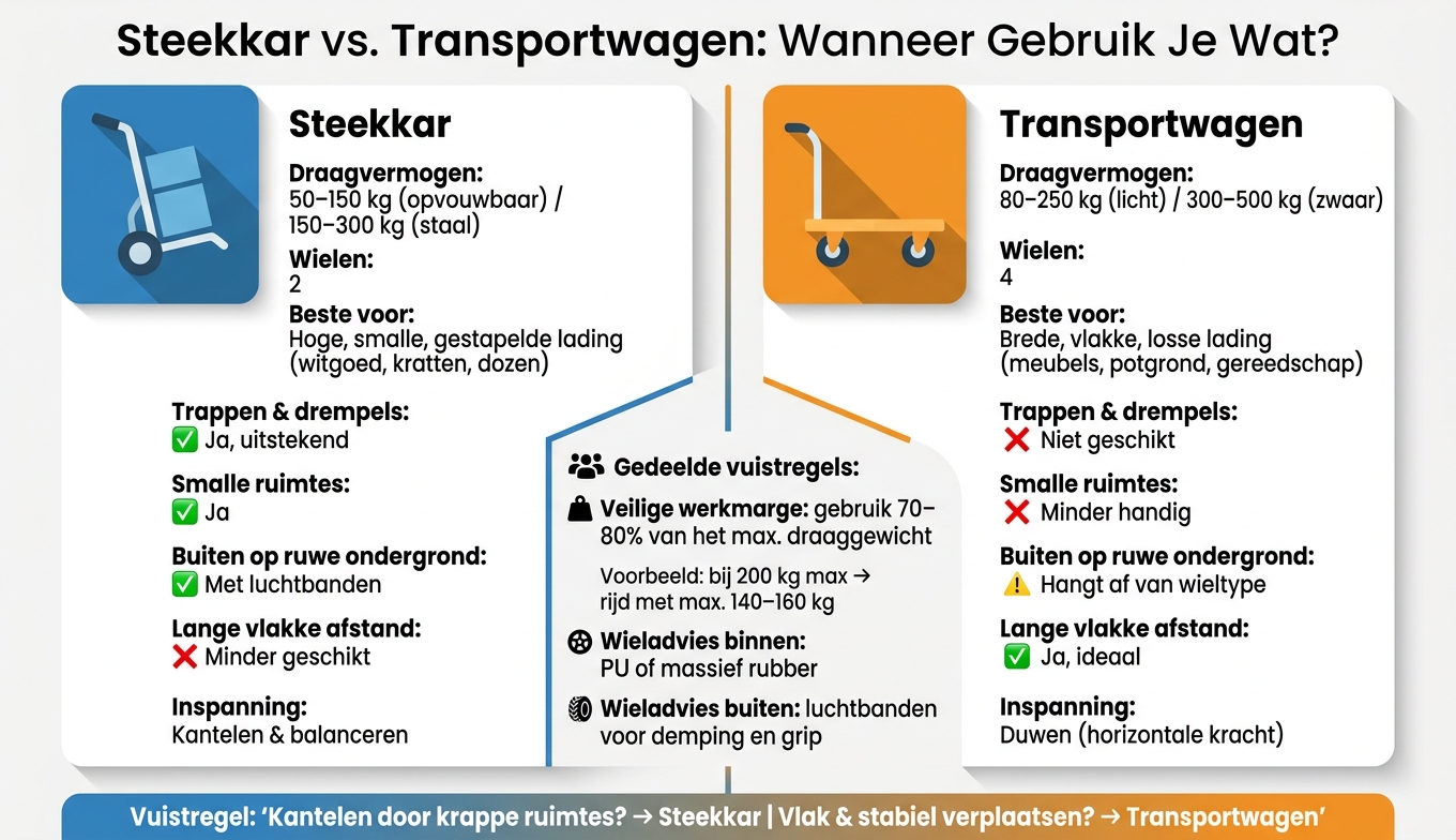Steekkar vs. Transportwagen: Wanneer Gebruik Je Wat?